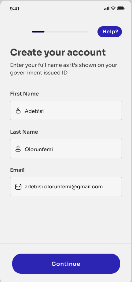 Create your account